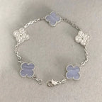 Clover  5 Motif Diamond Purple Chalcedony Bracelet Silver – LUX VERSE Luxury Designer Fashion Outlet