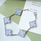 Clover  5 Motif Purple Chalcedony Bracelet Silver – LUX VERSE Luxury Designer Fashion Outlet