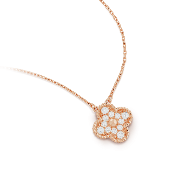 Clover 15mm Diamond Single Flower Necklace – LUX VERSE Luxury Designer Fashion Outlet