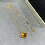 Clover 15mm Diamond and Yellow Tiger's Eye Agate Necklace – LUX VERSE Luxury Designer Fashion Outlet