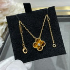 Clover 15mm Diamond and Yellow Tiger's Eye Agate Necklace – LUX VERSE Luxury Designer Fashion Outlet