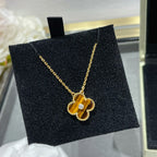 Clover 15mm Diamond and Yellow Tiger's Eye Agate Necklace – LUX VERSE Luxury Designer Fashion Outlet