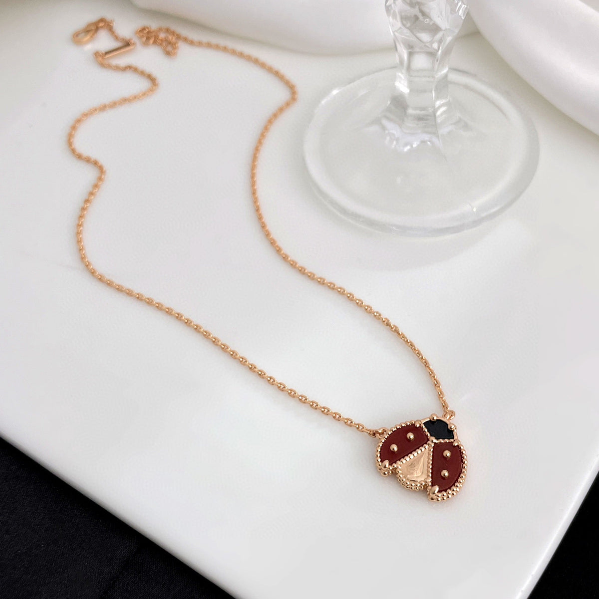 Lucky  Carnelians Ladybug Necklace – LUX VERSE Luxury Designer Fashion Outlet