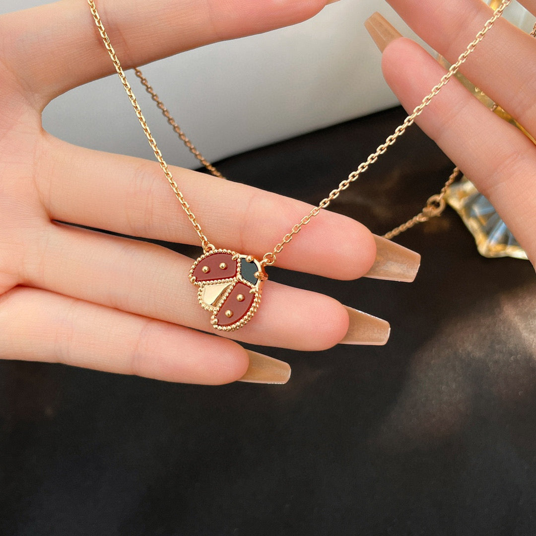 Lucky  Carnelians Ladybug Necklace – LUX VERSE Luxury Designer Fashion Outlet