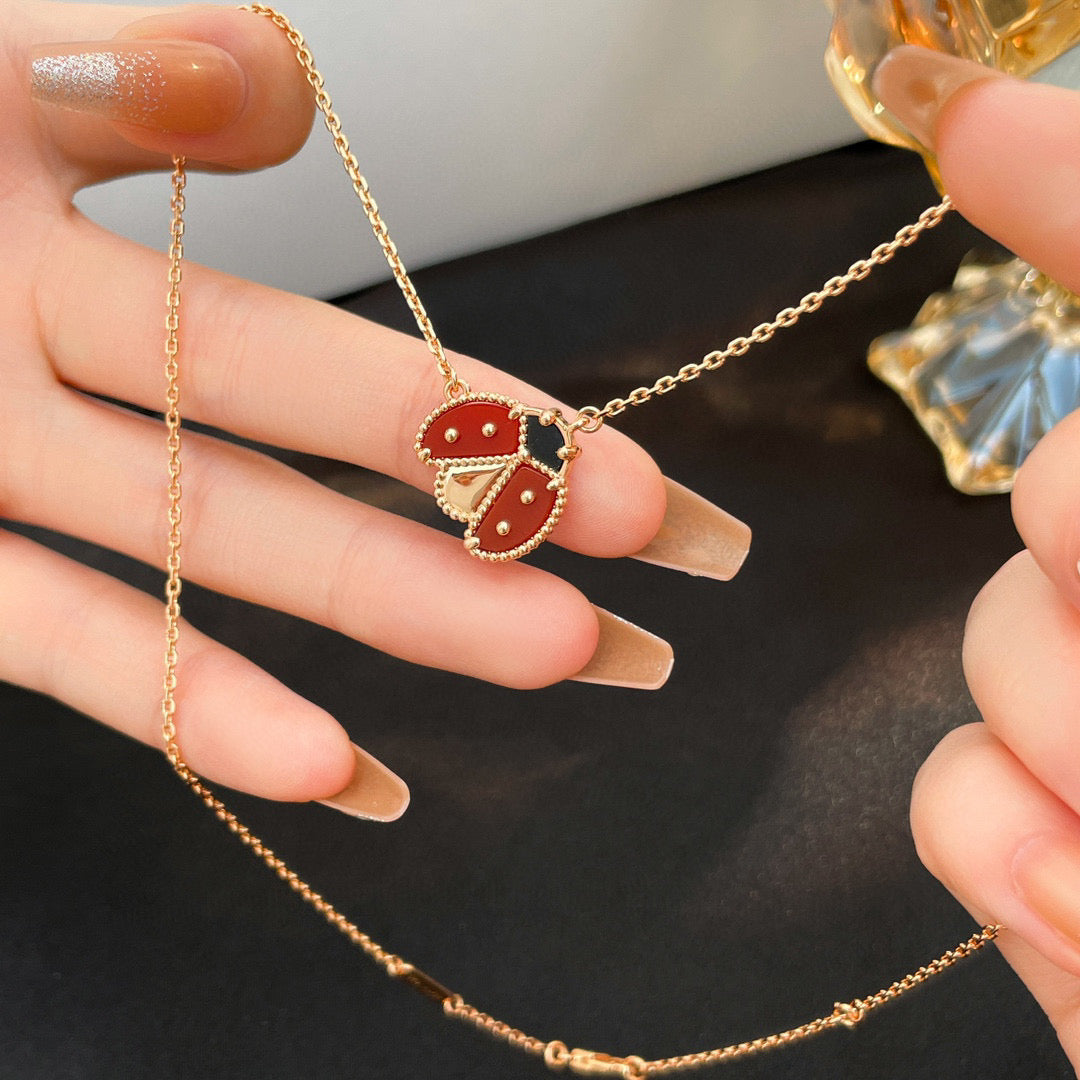 Lucky  Carnelians Ladybug Necklace – LUX VERSE Luxury Designer Fashion Outlet