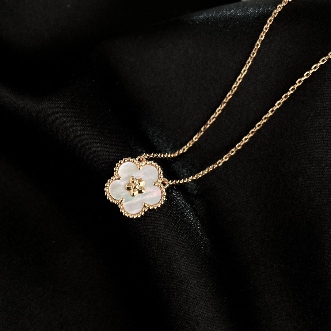 Lucky  White Mop  Plum Blossom Necklace – LUX VERSE Luxury Designer Fashion Outlet
