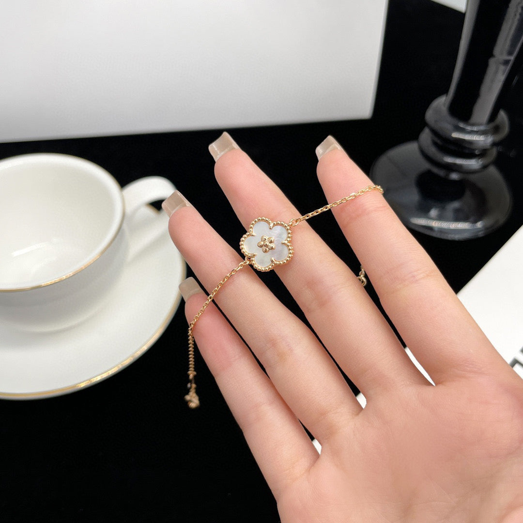 Lucky White Mop Plum Blossom  Bracelet – LUX VERSE Luxury Designer Fashion Outlet
