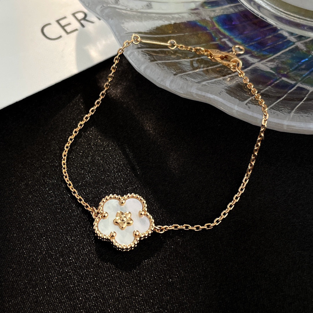 Lucky White Mop Plum Blossom  Bracelet – LUX VERSE Luxury Designer Fashion Outlet