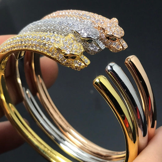 PANTHERE  DIAMOND OPEN BRACELET