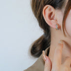 Trinity Rose Gold Diamond Gold Earrings – LUX VERSE Luxury Designer Fashion Outlet