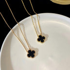 Clover 15mm Black Onyx Single Flower Necklace – LUX VERSE Luxury Designer Fashion Outlet