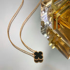 Clover 15mm Black Onyx Single Flower Necklace – LUX VERSE Luxury Designer Fashion Outlet