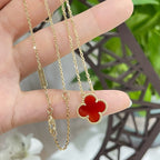 Clover 15mm Carnelian Single Flower Necklace – LUX VERSE Luxury Designer Fashion Outlet