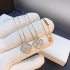 Clover 15mm Diamond White Fritillaria Necklace – LUX VERSE Luxury Designer Fashion Outlet