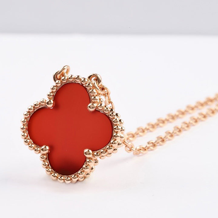 Clover 15mm Carnelian Single Flower Necklace – LUX VERSE Luxury Designer Fashion Outlet