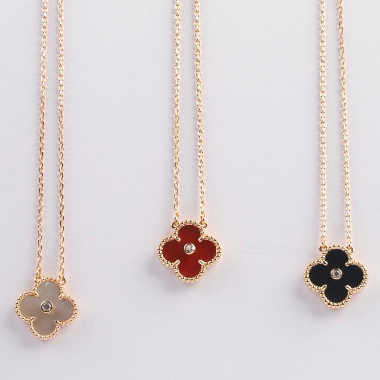 Clover 15mm Diamond Carnelian Necklace – LUX VERSE Luxury Designer Fashion Outlet