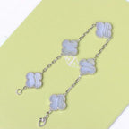 Clover  5 Motif Purple Chalcedony Bracelet Silver – LUX VERSE Luxury Designer Fashion Outlet