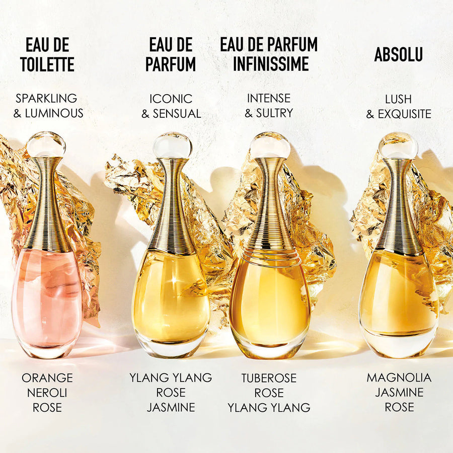 J'Adore Infinissime Eau De Parfum 3.4 oz for women – centifolia rose, jasmine, ylang ylang, and lily of the valley are refined by woody – LUX VERSE Luxury Designer Fashion Outlet