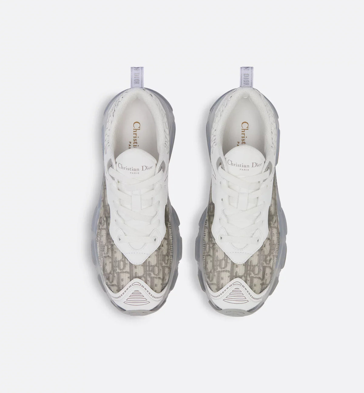 Vibe Sneaker Transparent Rubber – combining gray Oblique technical fabric, mesh and transparent rubber inserts, it – LUX VERSE Luxury Designer Fashion Outlet