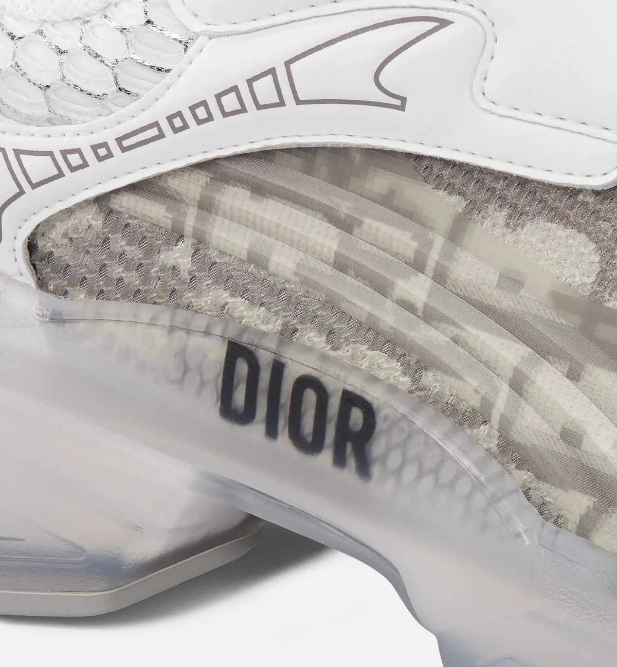 Vibe Sneaker Transparent Rubber – combining gray Oblique technical fabric, mesh and transparent rubber inserts, it – LUX VERSE Luxury Designer Fashion Outlet