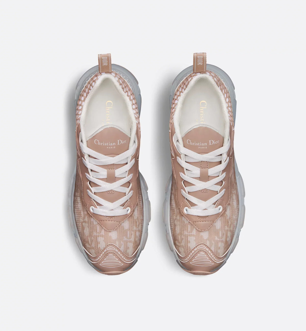 Vibe Sneaker Technical Fabric – combining nude Oblique technical fabric, mesh and transparent rubber inserts, it – LUX VERSE Luxury Designer Fashion Outlet