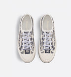 Walk'n'Platform modern Sneaker – the white cotton upper embroidered with blue Toile de Jouy Sauvage motif reveals – LUX VERSE Luxury Designer Fashion Outlet