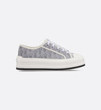 Walk'n'Platform Calfskin Textured Sneaker – it showcases a comfortable thick sole, a gray and white embroidered cotton tongue – LUX VERSE Luxury Designer Fashion Outlet