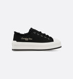 Walk'n'Platform Embroidered Sneaker – the black cotton canvas upper is distinguished by fringed finishes and the Christian – LUX VERSE Luxury Designer Fashion Outlet