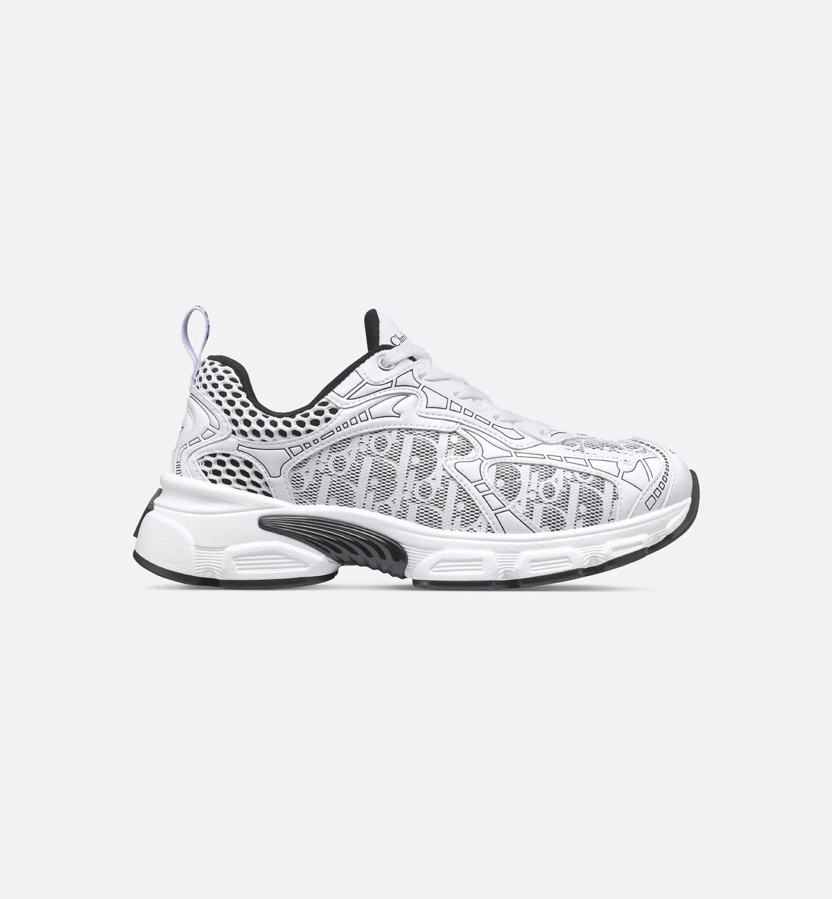 Vibe Sneaker Oblique Motif – white mesh printed with the Oblique motif is combined with white and black – LUX VERSE Luxury Designer Fashion Outlet