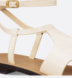 Sun Thong Sandal Calfskin – the asymmetric white calfskin upper is complemented by an adjustable buckled strap – LUX VERSE Luxury Designer Fashion Outlet