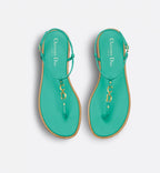 C'est Thong Sandal Aquamarina Calfskin – crafted in aquamarina calfskin, the thin straps are highlighted by gold-finish metal – LUX VERSE Luxury Designer Fashion Outlet