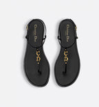 C'est Thong elegant Sandal – crafted in black calfskin, the thin straps are highlighted by gold-finish metal C – LUX VERSE Luxury Designer Fashion Outlet
