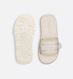 Evolution Cannage Leather Slide – the white leather-effect fabric upper is quilted with the Cannage motif and is – LUX VERSE Luxury Designer Fashion Outlet