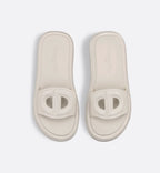 D-Club Signature Slide – made entirely from white rubber, it features an openwork upper with a tonal CD – LUX VERSE Luxury Designer Fashion Outlet