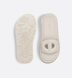D-Club Signature Slide – made entirely from white rubber, it features an openwork upper with a tonal CD – LUX VERSE Luxury Designer Fashion Outlet