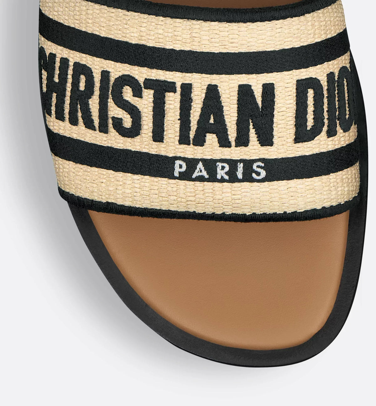 Dway Casual Slides – the upper in natural raffia and black cotton is embroidered with the instantly – LUX VERSE Luxury Designer Fashion Outlet