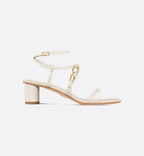 C'est Heeled Sandal – the asymmetric white calfskin upper is complemented by an adjustable buckled strap – LUX VERSE Luxury Designer Fashion Outlet