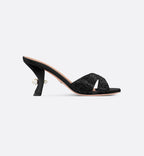 Tribales Heeled Slide Suede Goatskin – the rear pearl features a gold-finish CD signature inspired by the namesake earrings – LUX VERSE Luxury Designer Fashion Outlet