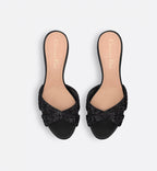 Tribales Heeled Slide Suede Goatskin – the black suede goatskin upper covered with tonal strass is accented by an 8-cm – LUX VERSE Luxury Designer Fashion Outlet