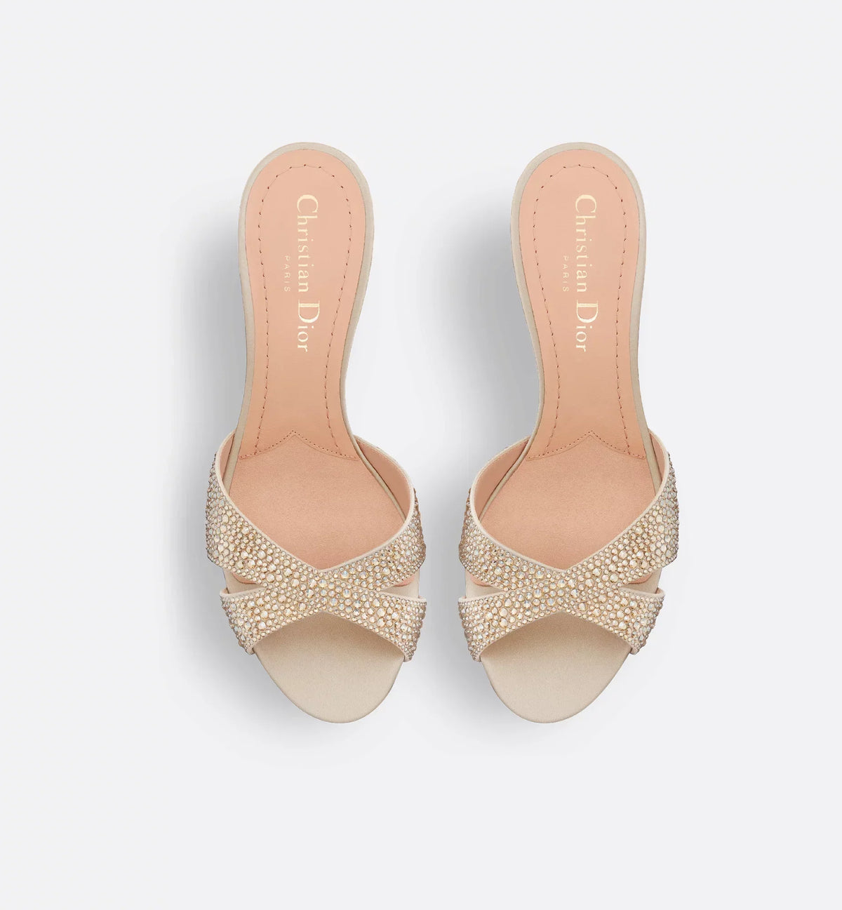 Tribales Heeled Gold-Tone Strass Slide – the beige suede goatskin upper covered with gold-tone strass is accented by an 8-cm – LUX VERSE Luxury Designer Fashion Outlet