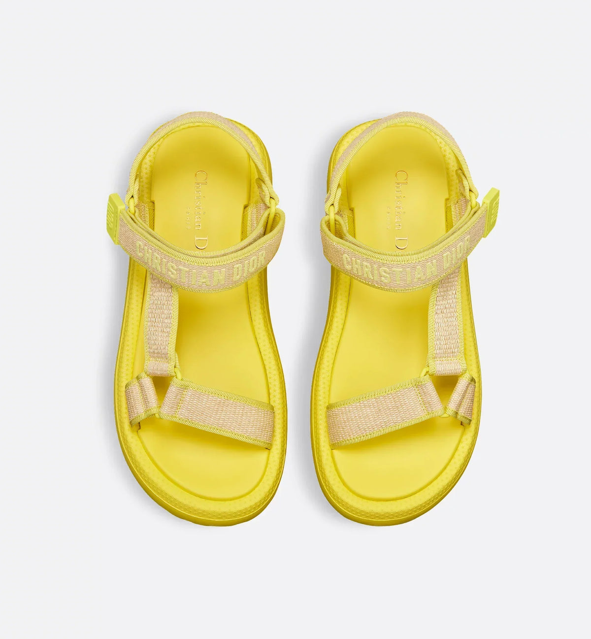 D-Wave Signature Sandal – the adjustable self-fastening strap in natural raffia is enhanced by the Christian – LUX VERSE Luxury Designer Fashion Outlet