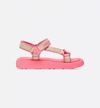 D-Wave Embroidered Sandal – the adjustable self-fastening strap in natural raffia is enhanced by the Christian – LUX VERSE Luxury Designer Fashion Outlet