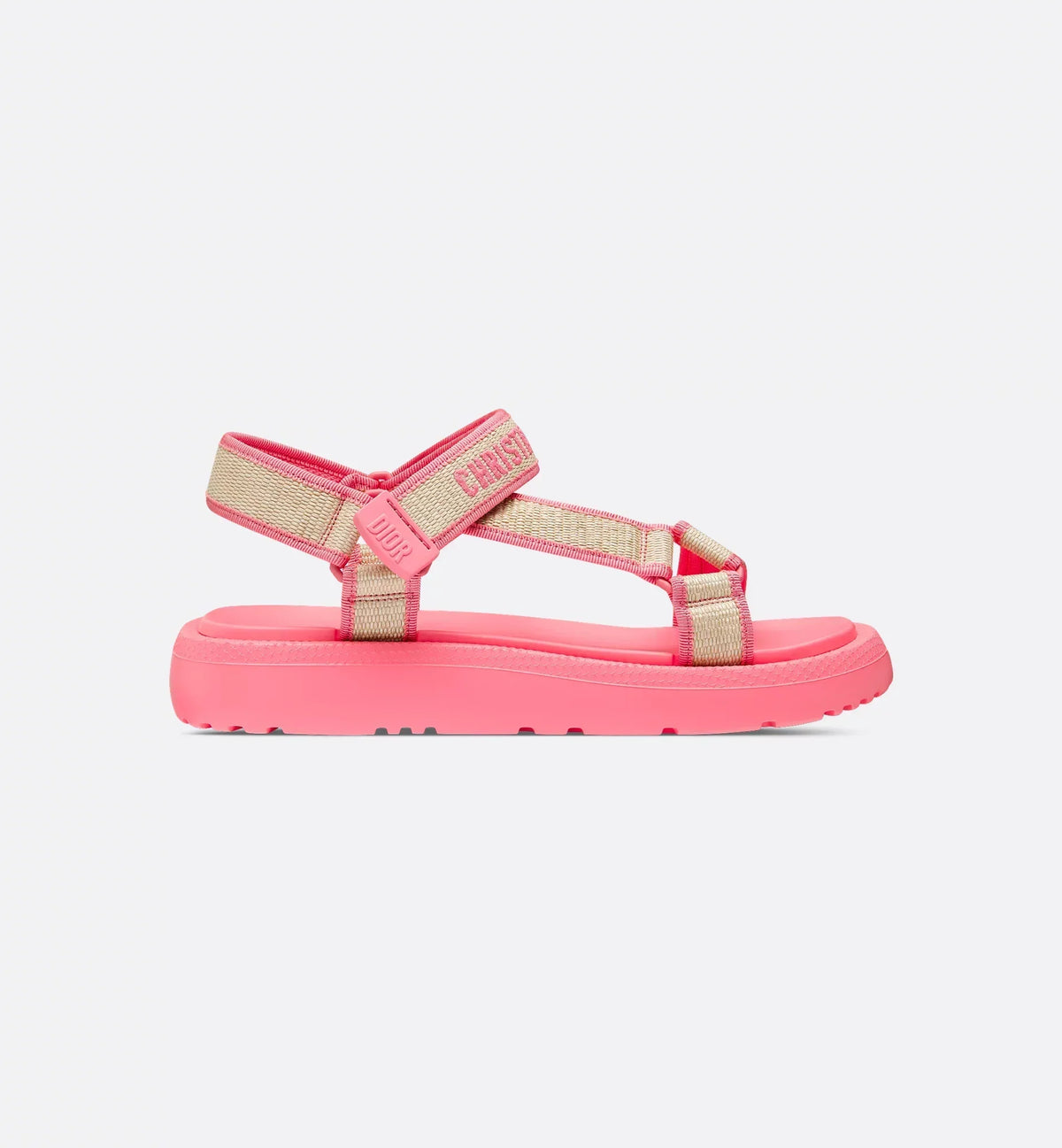 D-Wave Embroidered Sandal – the adjustable self-fastening strap in natural raffia is enhanced by the Christian – LUX VERSE Luxury Designer Fashion Outlet