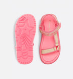 D-Wave Embroidered Sandal – the adjustable self-fastening strap in natural raffia is enhanced by the Christian – LUX VERSE Luxury Designer Fashion Outlet