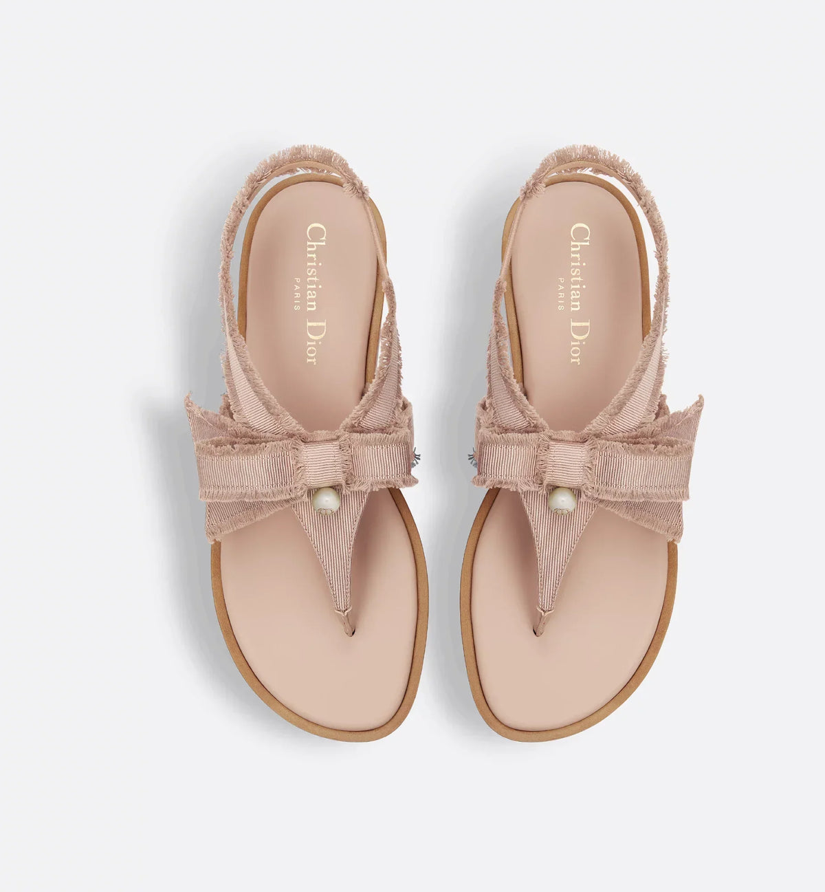 Thong Sandal Grosgrain – the nude fringed grosgrain upper features a deconstructed bow embellished with – LUX VERSE Luxury Designer Fashion Outlet