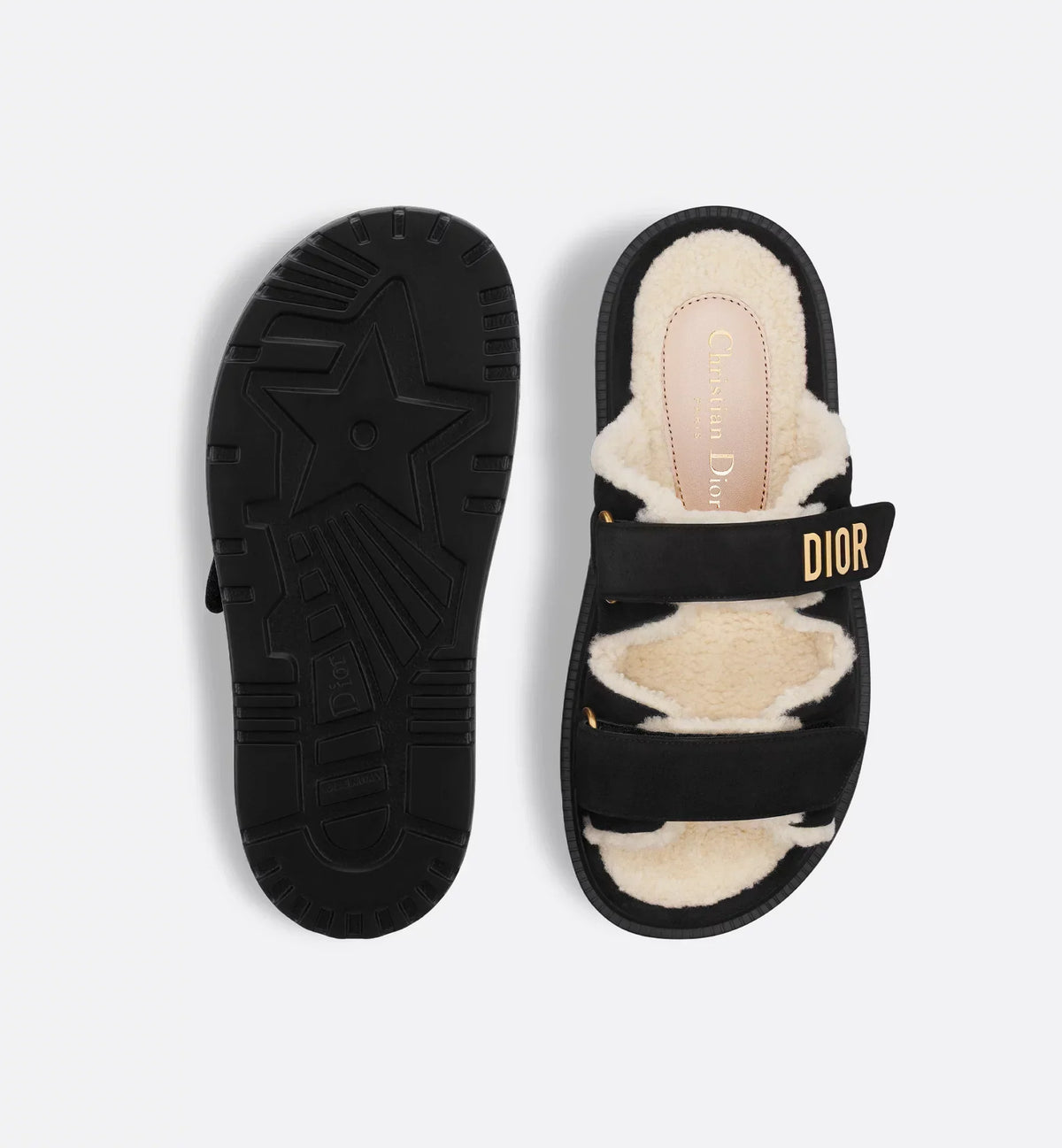Comfort Slide – the slide presents a modern silhouette with a black suede calfskin upper and white – LUX VERSE Luxury Designer Fashion Outlet
