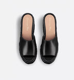 Wedge Slide – the black calfskin upper features a 9.5-cm (3.5) wedge and 3-cm (1) platform – LUX VERSE Luxury Designer Fashion Outlet