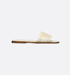 Dway Calfskin Slide – the black calfskin upper features a gold-finish studded Miss on one foot and on – LUX VERSE Luxury Designer Fashion Outlet