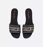Dway Silver-Tone Slide – the embroidered upper boasts a'CHRISTIAN'signature that instantly stands out – LUX VERSE Luxury Designer Fashion Outlet