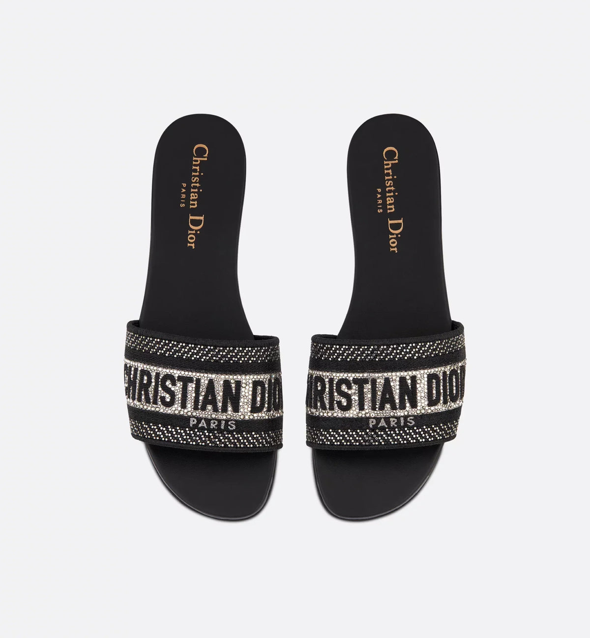 Dway Silver-Tone Slide – the embroidered upper boasts a'CHRISTIAN'signature that instantly stands out – LUX VERSE Luxury Designer Fashion Outlet